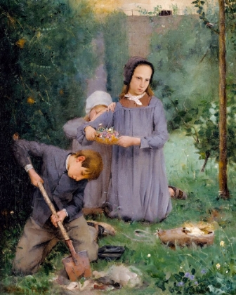 Picture of CHILDREN BURYING A BIRD