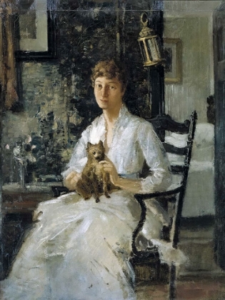 Picture of PORTRAIT OF A LADY WITH A DOG-ANNA BAKER WEIR