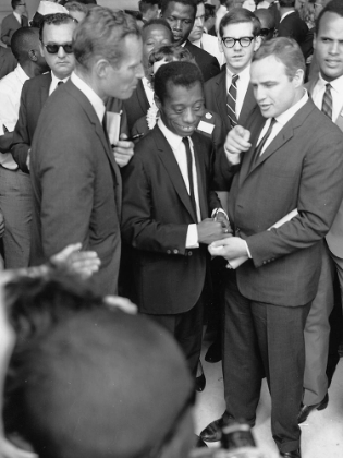 Picture of HESTON BALDWIN BRANDO CIVIL RIGHTS MARCH 1963