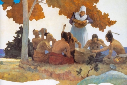 Picture of THANKSGIVING WITH INDIANS DETAIL