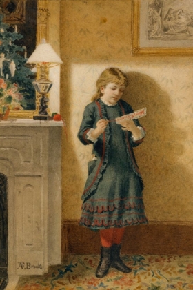 Picture of CHILD WITH CHRISTMAS CARD