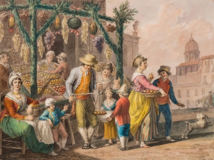 Picture of A FRUIT STALL IN NAPLES AT CHRISTMAS, 1828