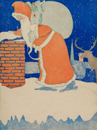 Picture of VINTAGE SANTA CLAUS AT CHIMNEY