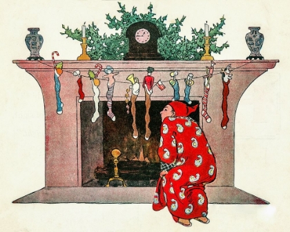 Picture of AND GIVING A NOD, UP THE CHIMNEY HE ROSE