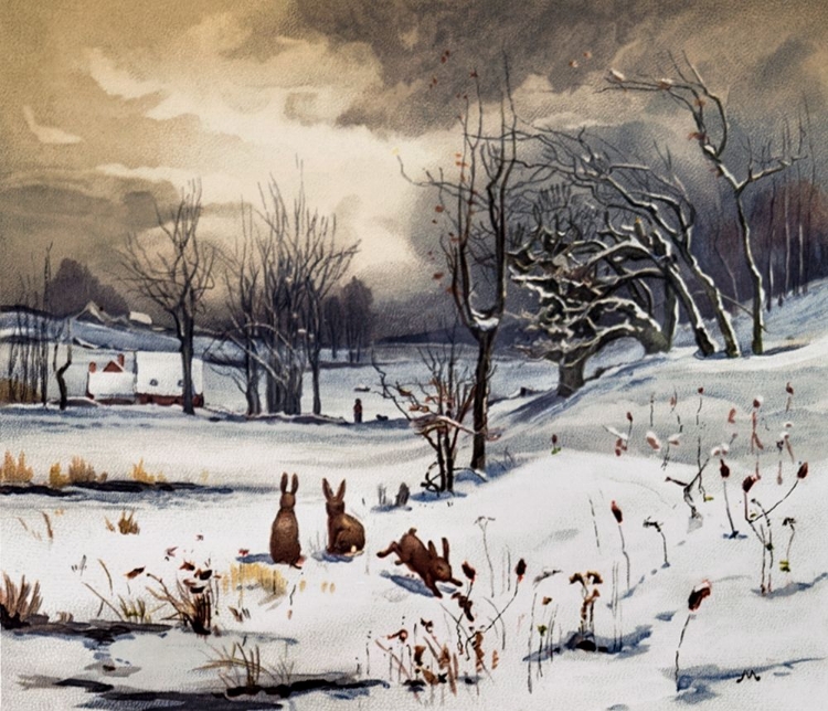 Picture of WINTER LANDSCAPES RABBITS