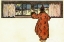Picture of MAN LOOKING OUT THE WINDOW TO SEE CHRISTMAS REINDEER CARRIAGE