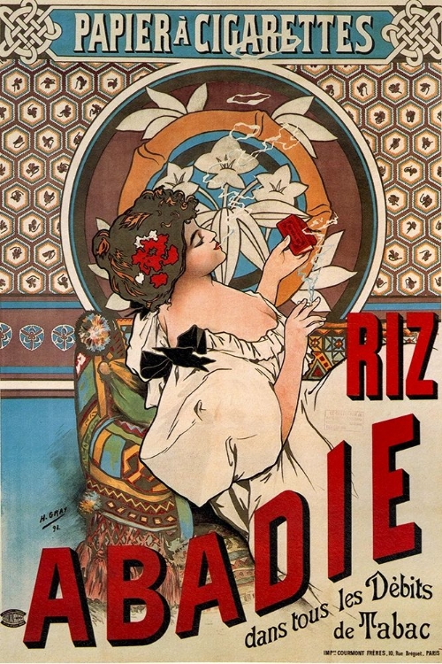 Picture of ADVERTISING POSTER RIZ ABADIE-CIGARETTE ROLLING PAPER