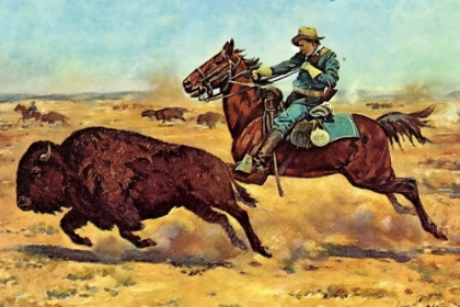Picture of U.S. CAVALRY HUNTING BUFFALO