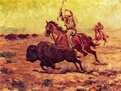 Picture of DOOMED - INDIAN HUNTING BUFFALO
