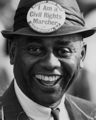 Picture of A DEMONSTRATOR AT THE CIVIL RIGHTS MARCH ON WASHINGTON