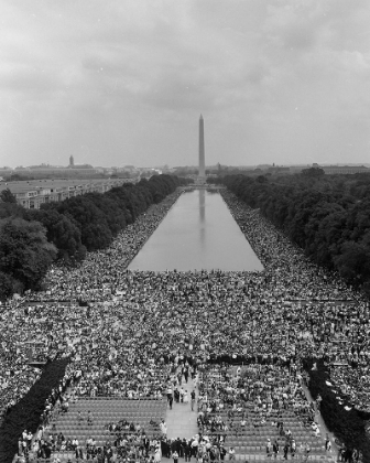 Picture of CIVIL RIGHTS MARCH ON WASHINGTON-D.C. AERIAL VIEW OF THE CROWD ASSEMBLING
