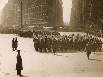 Picture of WWI PARADE OF RETURNED FIGHTERS OF THE FAMOUS 369TH COLORED INFANTRY NEW YORK CITY