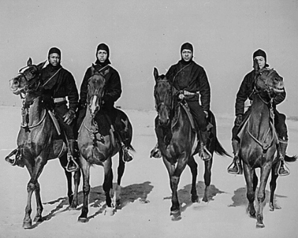Picture of WWII MEMBERS OF A COAST GUARD HORSE PATROL UNIT