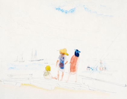 Picture of TWO WOMEN AND CHILD ON BEACH