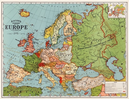 Picture of BACONS STANDARD MAP OF EUROPE