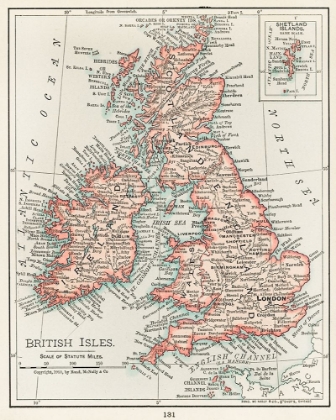 Picture of A CARTOGRAPHIC MAP OF THE BRITISH ISLES