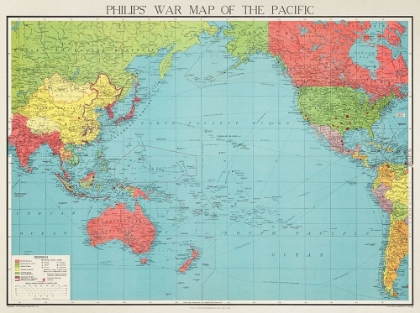 Picture of PHILIPS WAR MAP OF THE PACIFIC 1945