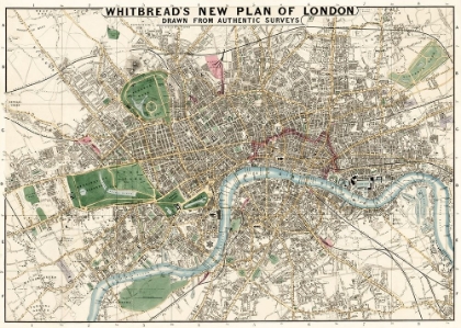 Picture of WHITBREADS NEW PLAN OF LONDON DRAWN FROM AUTHENTIC SURVEY 1853