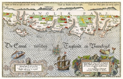 Picture of MAP OF THE SOUTH ENGLAND COAST BETWEEN THE ISLE OF WIGHT AND DOVER