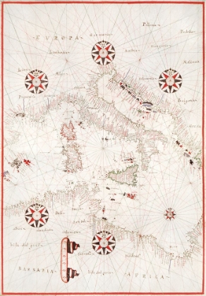 Picture of PORTOLAN ATLAS OF THE MEDITERRANEAN SEA-CENTRAL MEDITERRANEAN 1590