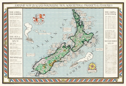 Picture of A MAP OF NEW ZEALAND 1913