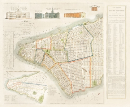 Picture of THE CITY OF NEW YORK LONGWORTHS EXPLANATORY MAP AND PLAN 1817