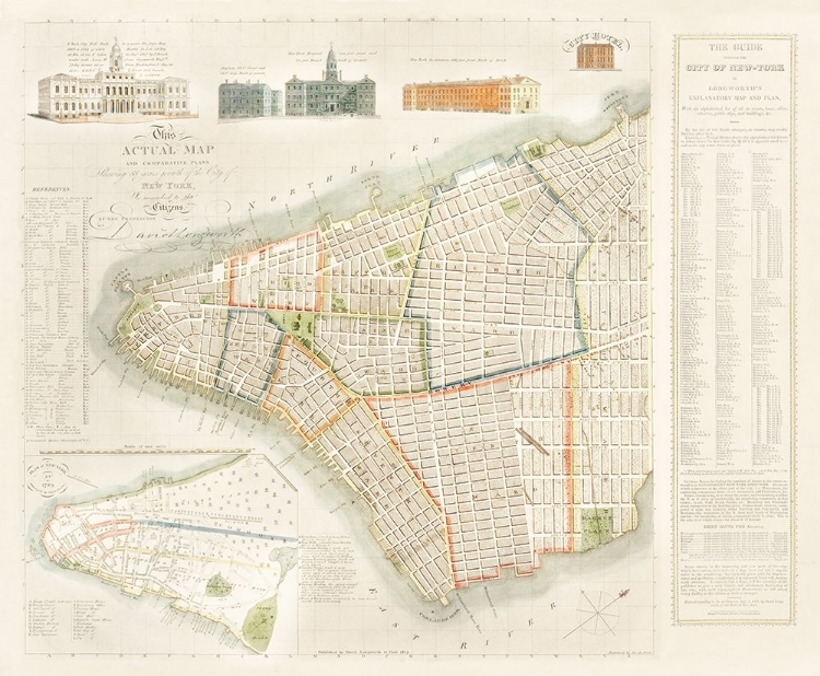 Picture of THE CITY OF NEW YORK LONGWORTHS EXPLANATORY MAP AND PLAN 1817