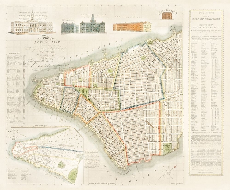 Picture of THE CITY OF NEW YORK LONGWORTHS EXPLANATORY MAP AND PLAN 1817
