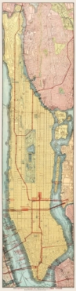 Picture of RAPID TRANSIT MAP OF MANHATTAN AND ADJACENT DISTRICTS OF NEW YORK CITY 1908