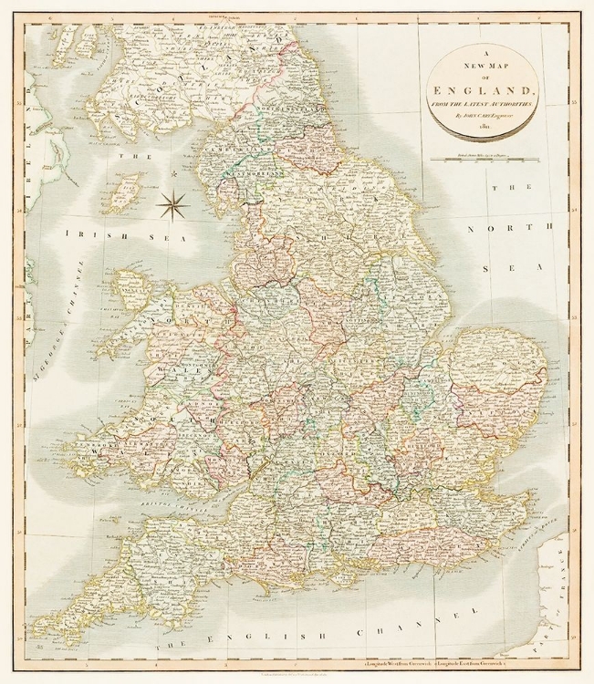 Picture of A NEW MAP OF ENGLAND 1811