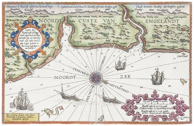 Picture of MAP OF THE NORTH COAST OF ENGLAND AT NEWCASTLE UPON TYNE 1583