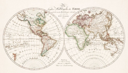 Picture of THE TWO HEMISPHERES OF THE EARTH 1807
