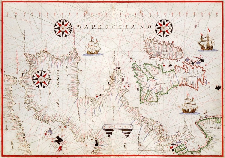 Picture of PORTOLAN ATLAS OF THE MEDITERRANEAN SEA-WESTERN EUROPE-AND THE NORTHWEST COAST OF AFRICA 1590