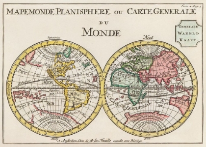Picture of PLANISPHERE OR GENERAL MAP OF THE WORLD 1735