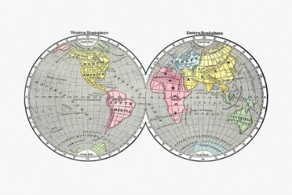 Picture of WORLD MAP FROM A SYSTEM OF GEOGRAPHY-FOR THE USE OF SCHOOLS 1860
