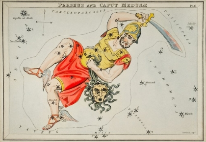 Picture of ASTRONOMICAL CHART ILLUSTRATION OF THE PERSEUS AND THE CAPUT MEDUSAE