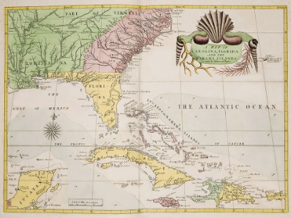 Picture of A MAP OF CAROLINA-FLORIDA AND THE BAHAMA ISLANDS 1754