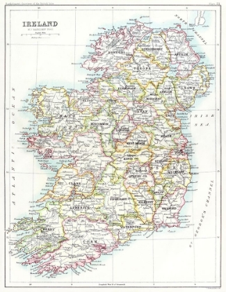 Picture of IRELAND FROM THE GAZETTEER OF THE BRITISH ISLES 1887