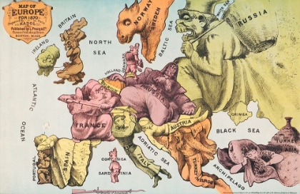 Picture of WAR MAP OF EUROPE AS SEEN THROUGH FRENCH EYES
