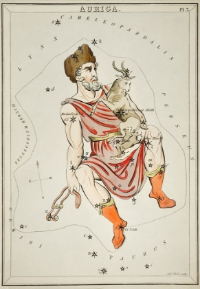 Picture of ASTRONOMICAL CHART ILLUSTRATION OF THE AURIGA