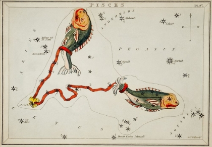 Picture of ASTRONOMICAL CHART ILLUSTRATION OF THE PISCES