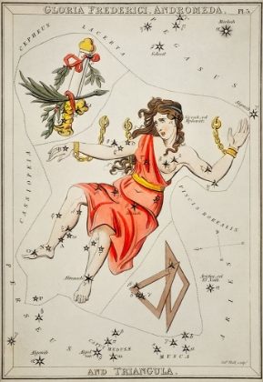 Picture of ASTRONOMICAL CHART ILLUSTRATION OF GLORIA FREDERICI-ANDROMEDA