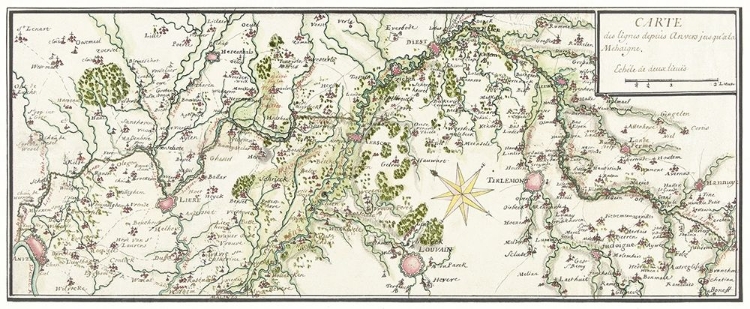 Picture of DRAWN MAP OF THE FRENCH LINES IN BRABANT