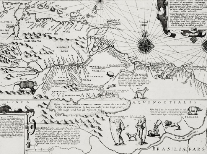 Picture of AMERICA MAP FROM GRAND VOYAGES 1596