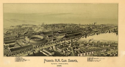 Picture of PENNSYLVANIA RAILROAD MACHINE SHOPS IN ALTOONA-PENNSYLVANIA 1895