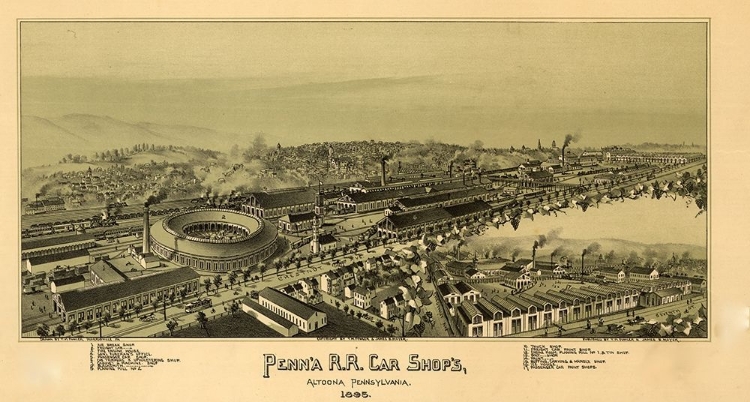 Picture of PENNSYLVANIA RAILROAD MACHINE SHOPS IN ALTOONA-PENNSYLVANIA 1895