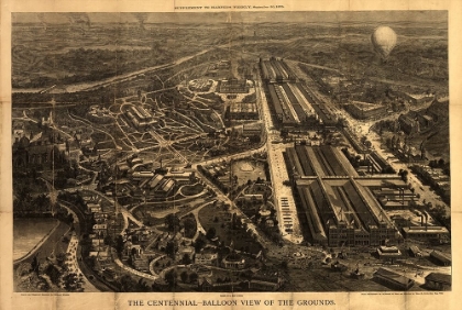 Picture of BALLOON VIEW OF THE CENTENNIAL FAIRGROUNDS IN PHILADELPHIA-PENNSYLVANIA 1876