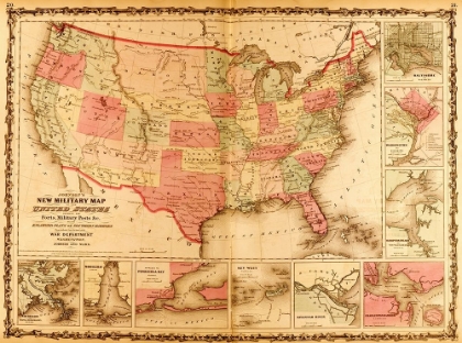 Picture of MILITARY MAP OF THE UNITED STATES 1862