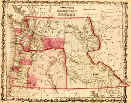 Picture of WASHINGTON AND OREGON TERRITORIES 1862