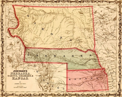 Picture of NEBRASKA COLORADO AND KANSAS 1862